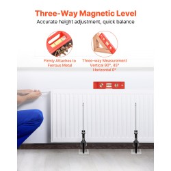 Käsinostimet 2 kpl valualumiini ja teräs 150 kg 250 mm magneettivesivaaka