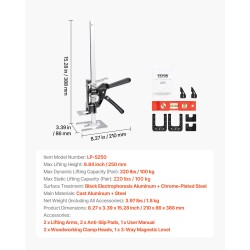 Käsinostimet 2 kpl valualumiini ja teräs 150 kg 250 mm magneettivesivaaka