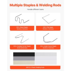 Muovihitsauspistooli 220 W 800 kpl kuumaniittejä 56 kpl hitsauspuikkoja LED valolla kantolaukulla