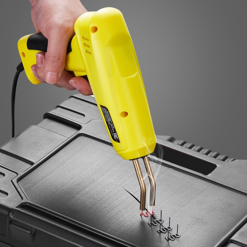 Muovihitsauspistooli 220 W 800 kpl kuumaniittejä 56 kpl hitsauspuikkoja LED valolla kantolaukulla