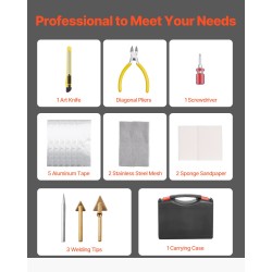 Muovihitsauspakkaus 100 W pistooli 60 ja 100 W juotoskolvi 1000 kuumaa niittiä