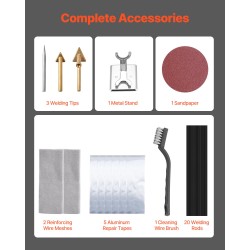 Muovihitsauskolvi kaksoisteho 60/100 W 3 kärkeä 20 hitsauspuikkoa metallinen teline