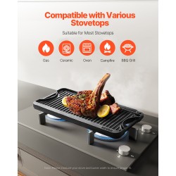 Valurautaparila 20x10 tuumaa esimaustettu kaksipuolinen kahvallinen musta