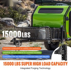 Perävaunun yhteen taottu vetokytkinpakkaus valurauta 5-asentoinen kanavakiinnike 2-5/16 tuuman vetokuula 6804 kg