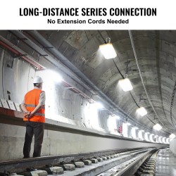 Rakennustyömaan ketjuvalo 15,24 m 5 lamppua 75W IP65 7500 lumenia 5000–5500K