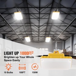 Työmaavalosarja 30,5 m 10 lamppua 150W 15000 lumenia roiskevesisuojattu 5000–5500K yhdistettävissä