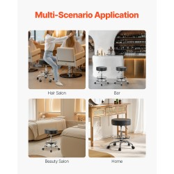 Pyörivä jakkara PU-nahkainen istuin säädettävä 55–71 cm metallinen jalkatuki pyörillä