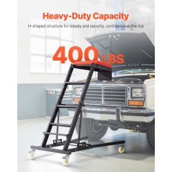 Auton yläpuolelta käytettävä teräksinen huoltotaso säädettävä 1219–1930 mm 181 kg kantavuudella