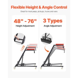 Auton yläpuolelta käytettävä teräksinen huoltotaso säädettävä 1219–1930 mm 181 kg kantavuudella
