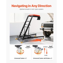 Auton yläpuolelta käytettävä teräksinen huoltotaso säädettävä 1219–1930 mm 181 kg kantavuudella