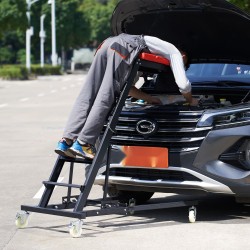 Auton yläpuolelta käytettävä teräksinen huoltotaso säädettävä 1219–1930 mm 181 kg kantavuudella