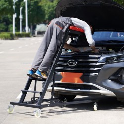 Säädettävä teräsmoottoriteline pehmustetulla alustalla 1080–1645 mm korkeussäätö noin 181 kg kantavuus