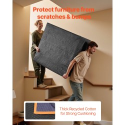 Pehmustetut muuttosuojapeitteet 6 kpl 2032 x 1829 mm kuitukangas puuvillatäytteellä