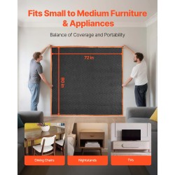 Pehmustetut muuttosuojapeitteet 6 kpl 2032 x 1829 mm kuitukangas puuvillatäytteellä