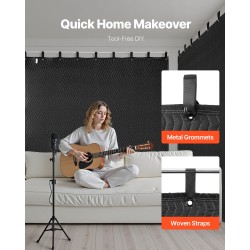 Äänieristyspeitto kudottu polyesterikangas kierrätetty puuvillatäyte 2438 x 2032 mm 2 kpl