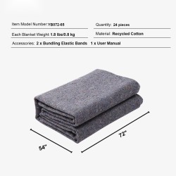 Muuttosuoja kierrätetty puuvilla 182,9 x 137,2 cm 24 kappaletta huonekalujen suojaan