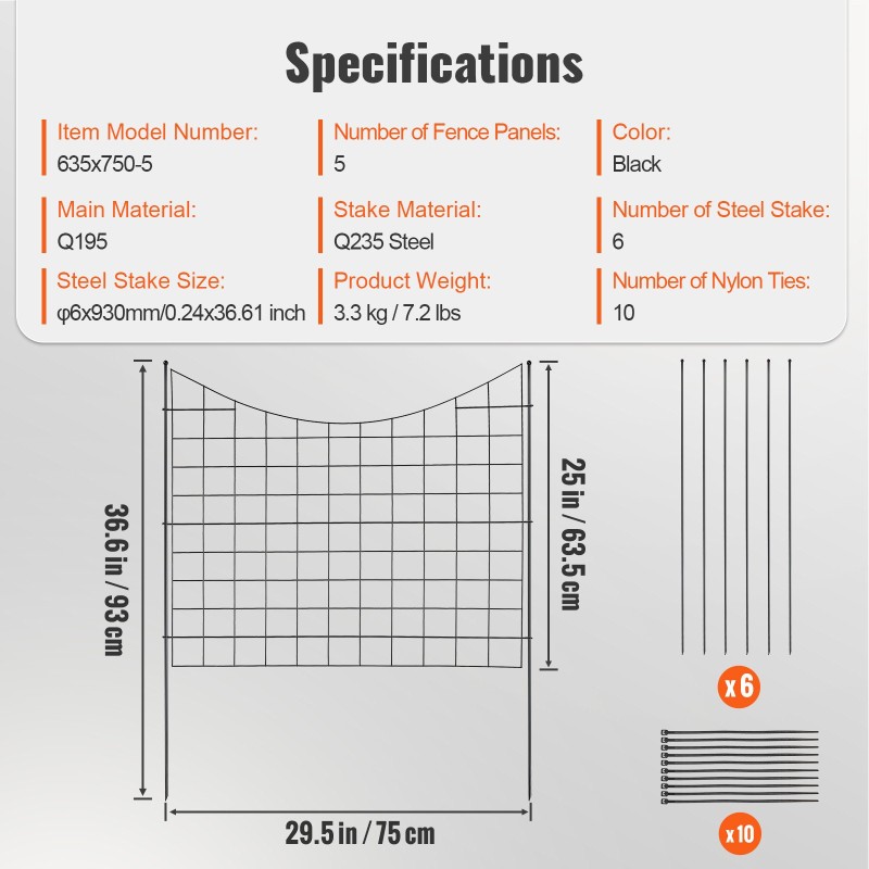Metallinen puutarha-aita hiiliteräs 75×93 cm 5 kpl musta lemmikkien suojaksi