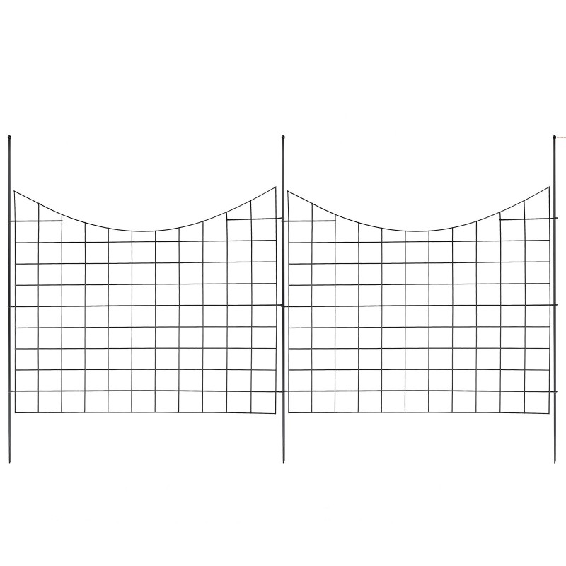 Metallinen puutarha-aita hiiliteräs 75×93 cm 5 kpl musta lemmikkien suojaksi