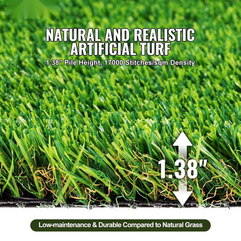 Tekonurmimatto polypropeeni ja polyeteeni 1,2×1,8 m nukkakorkeus 35 mm vedenpoistoaukoilla