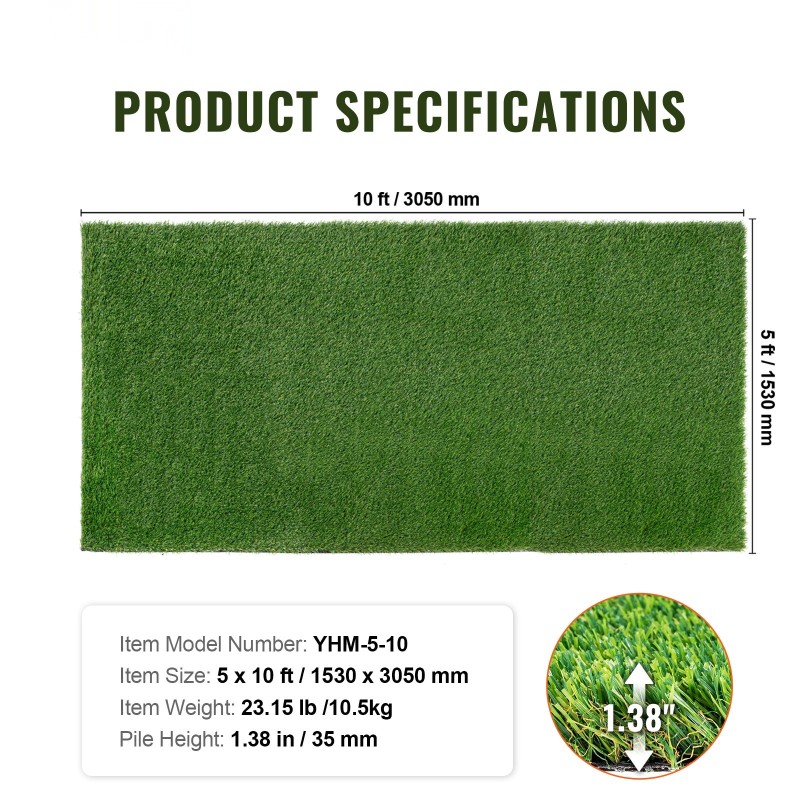 Keinonurmimatto PP+PE 35 mm urallinen tausta vedenpoistoaukot sisä- ja ulkokäyttöön