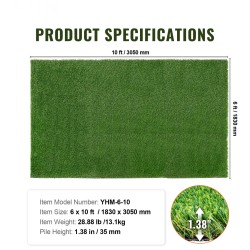 Keinonurmi polypropeeni polyeteeni 1,8 x 3 m 35 mm