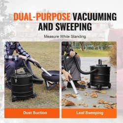 Tuhkaimuri sähkökäyttöinen 1200 W 20 l HEPA-suodatin 1,2 m metalliletku tulisijoille