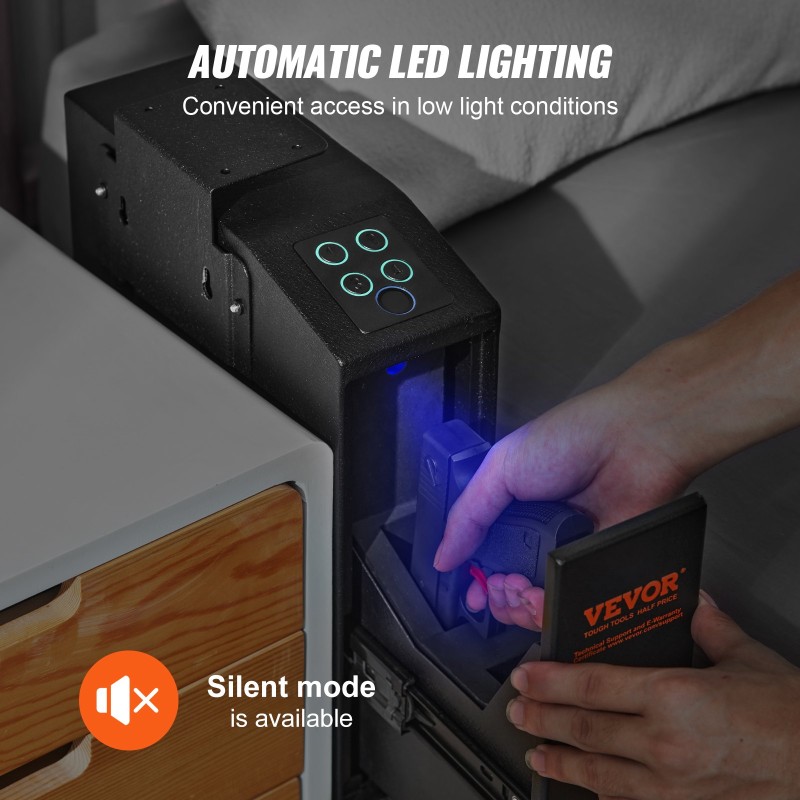 Pistoolikaappi kylmävalssatusta teräksestä yhdelle pistoolille seinään tai kalusteeseen asennettava kolmella avaustavalla