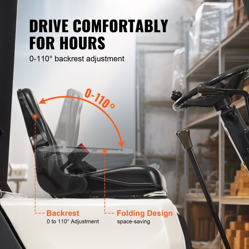 Trukinistuin PVC synteettinahka taittuva selkänoja 160–340 mm ura kelautuva turvavyö