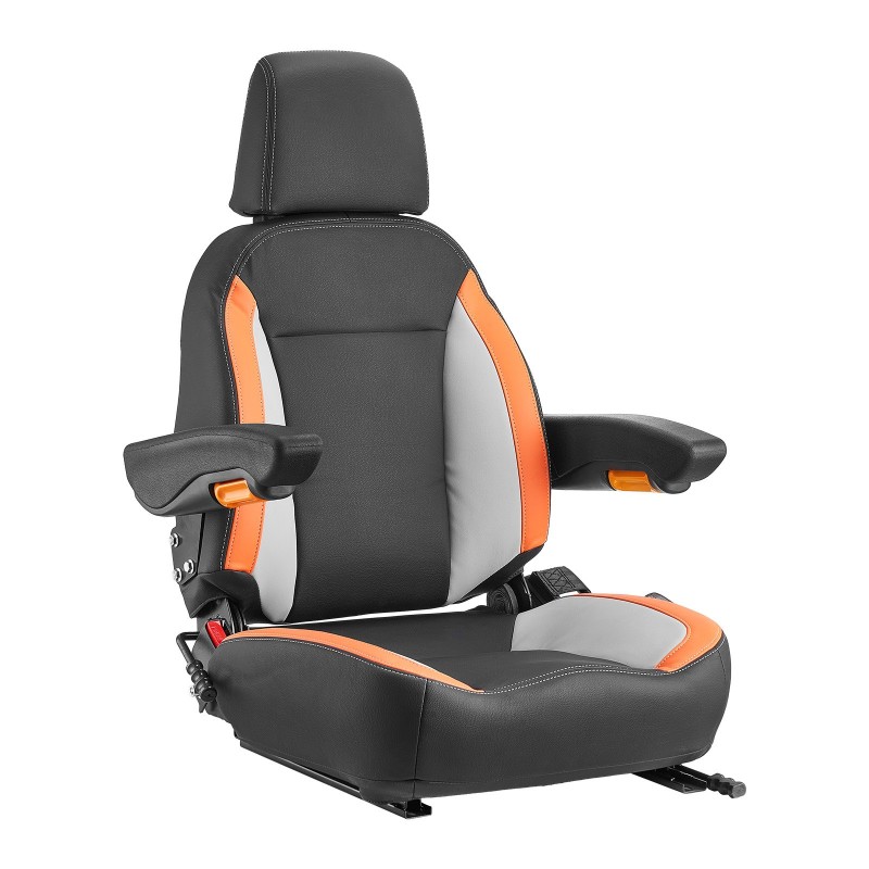 Yleismallinen trukin ja työkoneen säädettävä istuin teräsrunko käsinojat turvavyö niskatuki