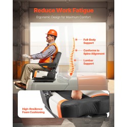 Trukin istuin Q235 teräsrunko PVC päällinen säädettävällä jousituksella ja turvavyöllä