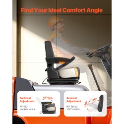 Trukin istuin Q235 teräsrunko PVC päällinen säädettävällä jousituksella ja turvavyöllä