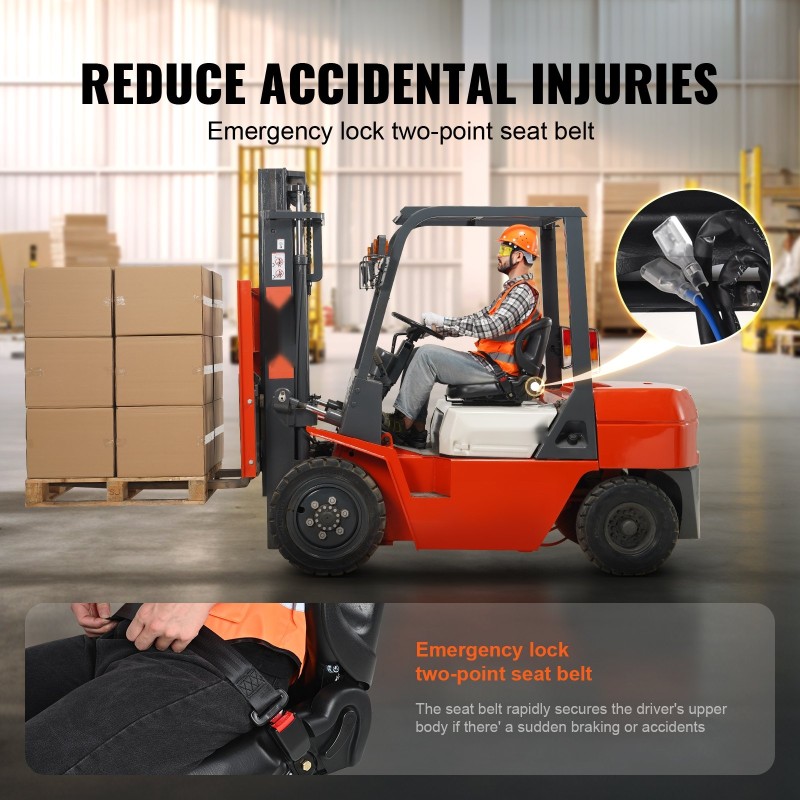 Trukin istuin PVC-tekonahka pituussäätö 7 tuumaa selkänoja 70–110° mikro-turvakytkin