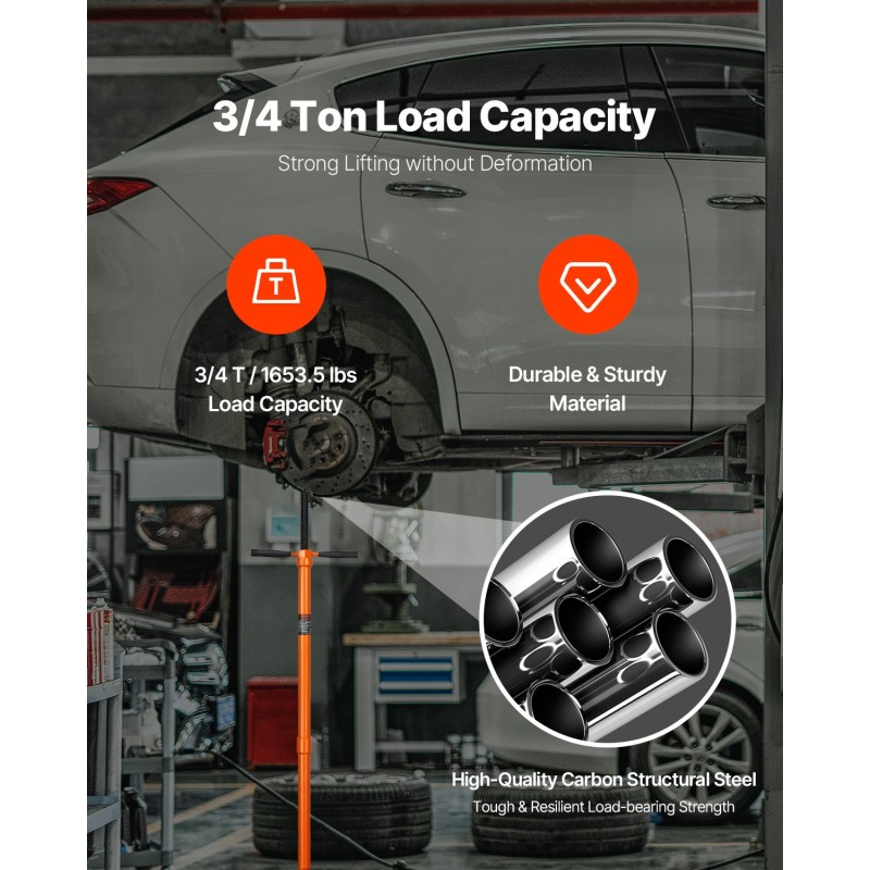 Nostimen tukiteline teräs 0,75 tonnia 1340–1930 mm kumipehmustettu nostokuppi