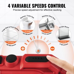 Akulla toimiva sähköinen saumauspistooli 300 ml 20V neliasteinen nopeussäätö