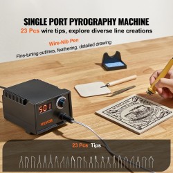 Puunpolttosarja säädettävä 200–700°C digitaalinen näyttö 23 terää kynä
