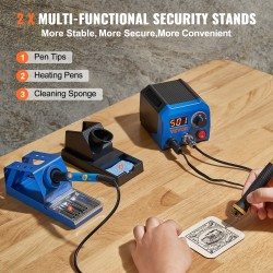 Puupolttosetti kaksi polttokynää kaksi lähtöporttia säädettävä 250–700°C digitaalinen näyttö 23 langankärkeä