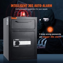 Tallelokero teräs pudotusaukolla tilavuus 2,5C 515x355x355 mm sähköinen koodilukko