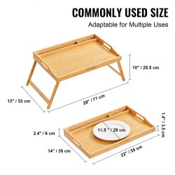 Sänky- ja sohvatarjotin bamburunko MDF-pöytätaso taitettavat jalat irrotettava mediavälilevy