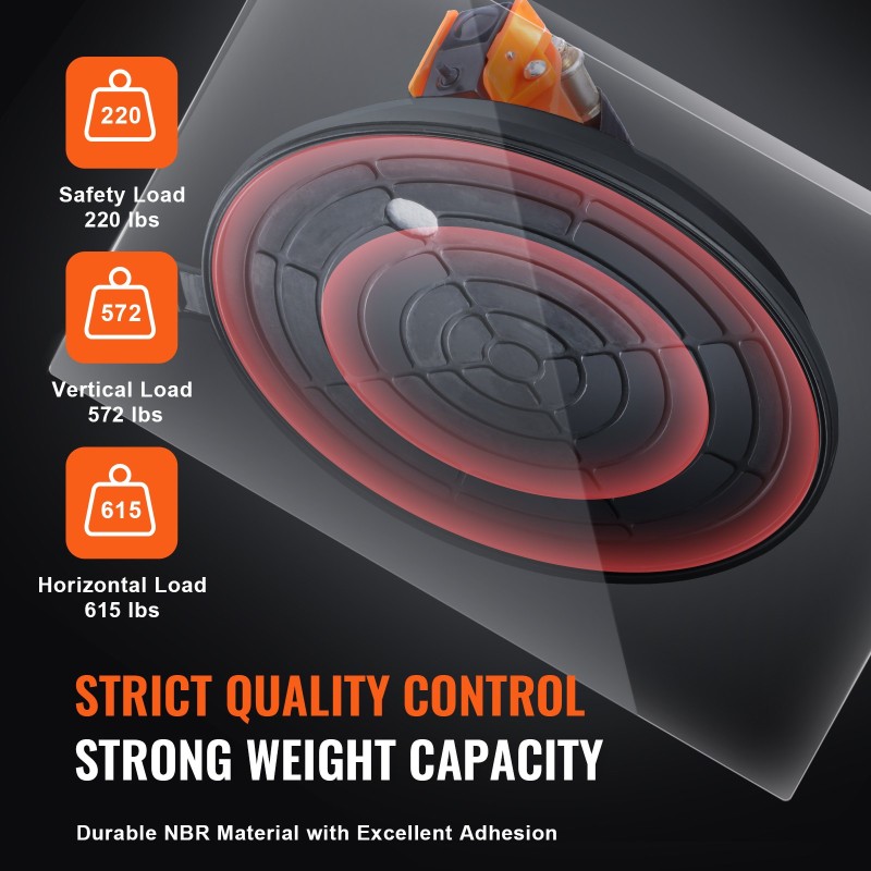 Imukuppinostin NBR-kumi 203 mm 279 kg kantavuus 2 kpl teräskahvalla