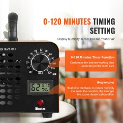 Otsonigeneraattori 12000 mg/h ajastin 0–120 min pestävä suodatin