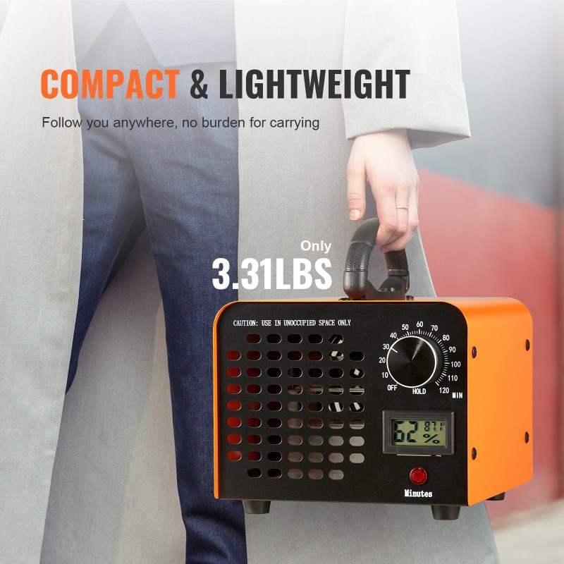 Otsonigeneraattori 12000 mg/h ajastin 0–120 min pestävä suodatin