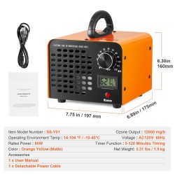 Otsonigeneraattori 12000 mg/h ajastin 0–120 min pestävä suodatin