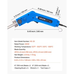 Kuumaveitsi vaahtoleikkuri säädettävä lämpötila 50–500 °C 150 ja 200 mm terät