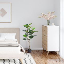 Keinotekoinen viikunaviikuna PE-muovinen noin 120 cm ruukussa sisä- ja ulkokäyttöön