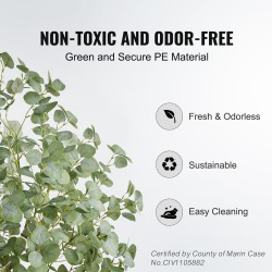 Tekoeukalyptus puu 1,8 metriä PE-materiaalia vakaa kaatumissuoja sisä ja ulkokäyttöön