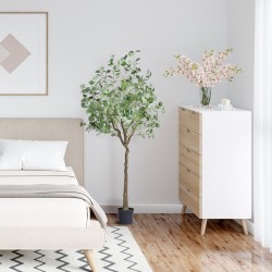 Tekoeukalyptus puu 1,8 metriä PE-materiaalia vakaa kaatumissuoja sisä ja ulkokäyttöön