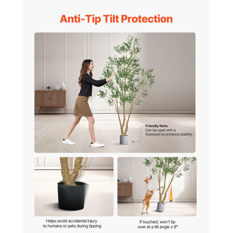 Tekooliivipuu 240 cm luonnonpuinen runko silkkilehdet musta ruukku sisäkäyttöön