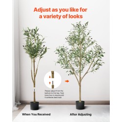 Keinotekoinen oliivipuu noin 150 senttimetriä polyeteenistä ja silkkikankaasta mustassa ruukussa sisätiloihin