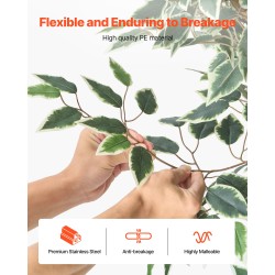 Tekofiikus 150 cm luonnonpuurunko silkkilehdet musta ruukku sisäkäyttöön