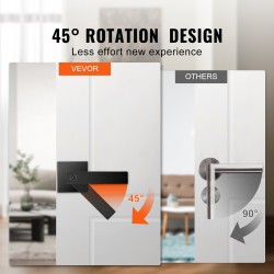 Avaimella lukittava käännettävä ovenpainikesarja musta sinkkiseos 2 kappaletta etu- ja sisäoviin 35–45mm